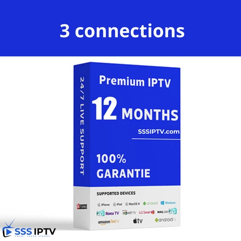 12 MONTHS IPTV 3 Connections